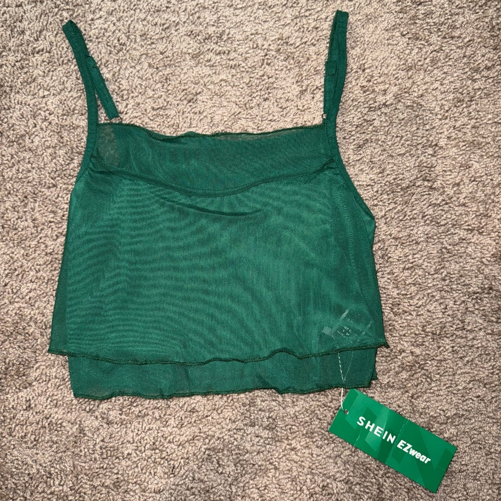 SHEIN Green Sleeveless Fitted Camisole